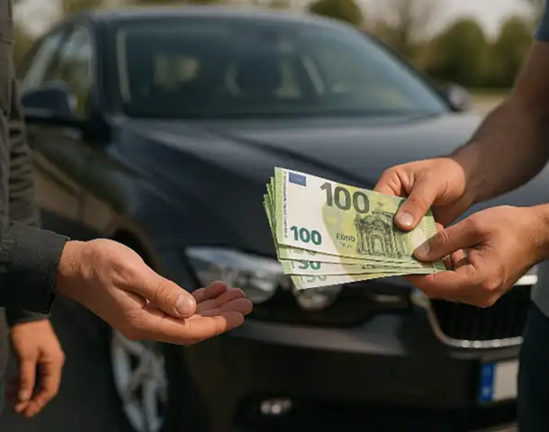 Direkter Barkauf eines Fahrzeugs beim Autoankauf in Weinheim.